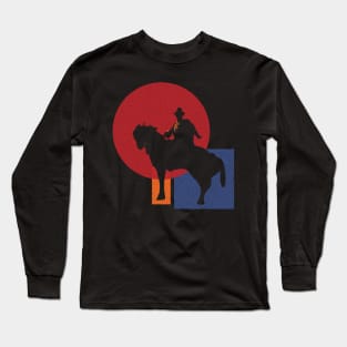 Berger à cheval dans la campagne de Rome Pop Minimalized Long Sleeve T-Shirt